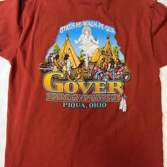Harley Davidson Burnt Orange T-shirt Ohio Used Size Large - Picture 5 of 5